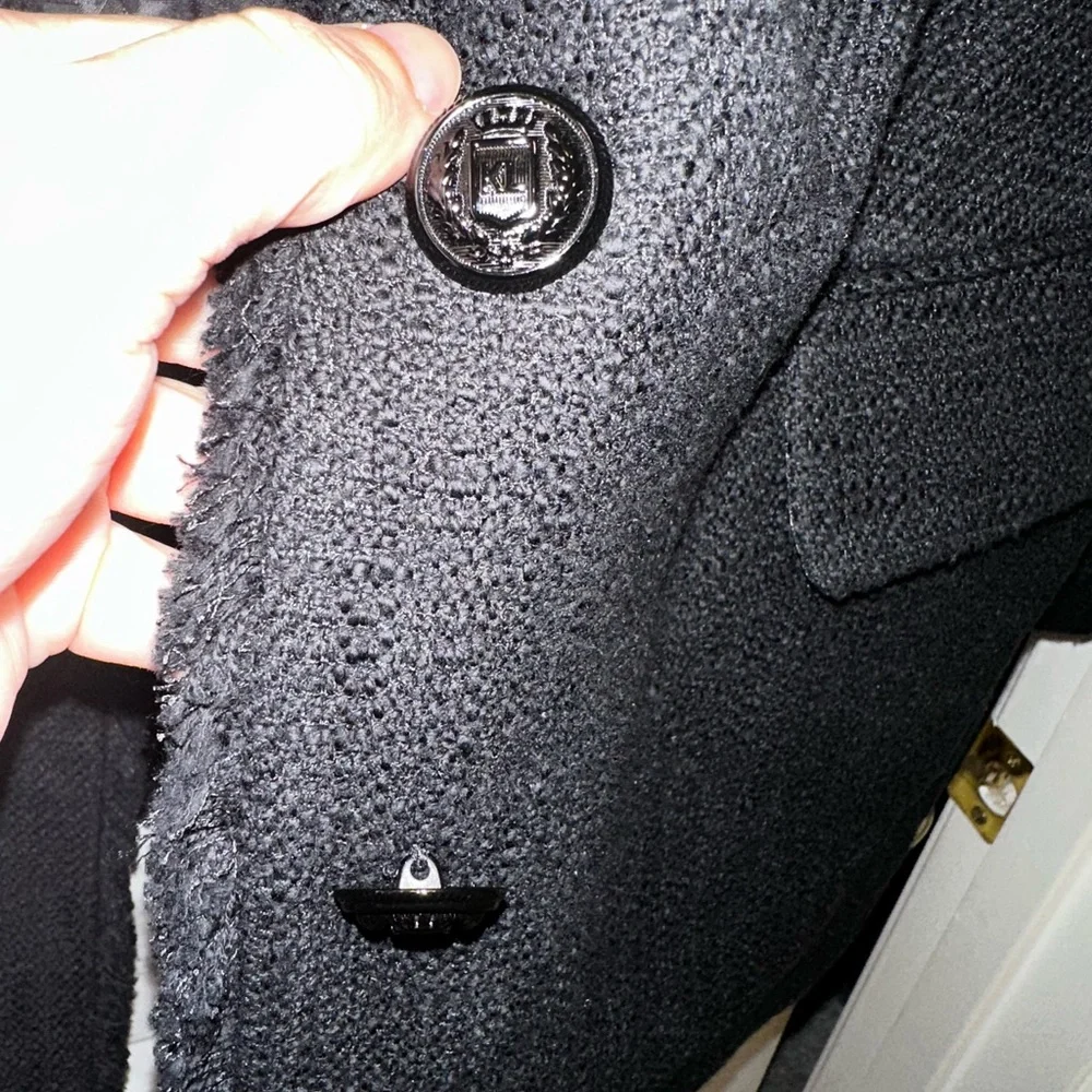 EUC Karl Lagerfeld Textured Black Jacket - Picture 7 of 11